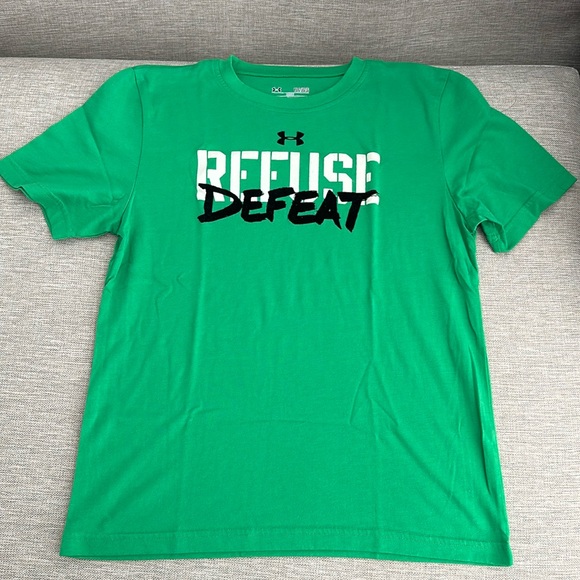 Awesome Under Armour Refuse Defeat Shirt Youth Large - Picture 1 of 14